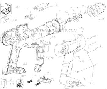 Part Location Diagram of 497927-01 DeWALT Retaining Clip